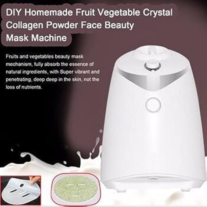 STRBOXONG صانع أقنعة الوجه NA، آلة صنع الأقنعة المنزلية الأوتوماتيكية بالكامل، DIY فواكه وخضروات طبيعية عضوية، قالب قناع الوجه بالكولاجين، أداة العناية ببشرة الوجه، لمنتجات جمال الوجه 2021 + 32 قرص كولاجين - Image 2